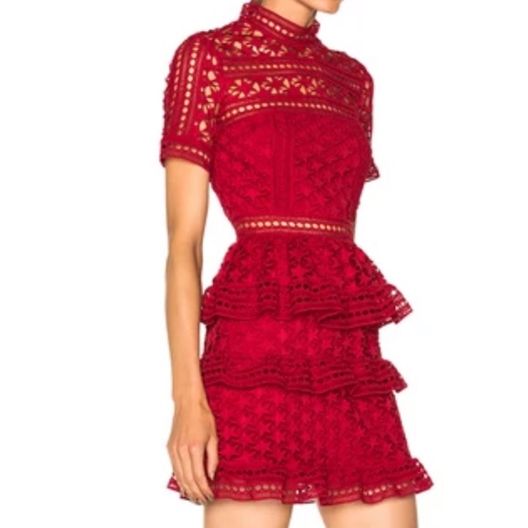 SELF-PORTRAIT Guipure Star Lace Dress - Picture 2 of 8